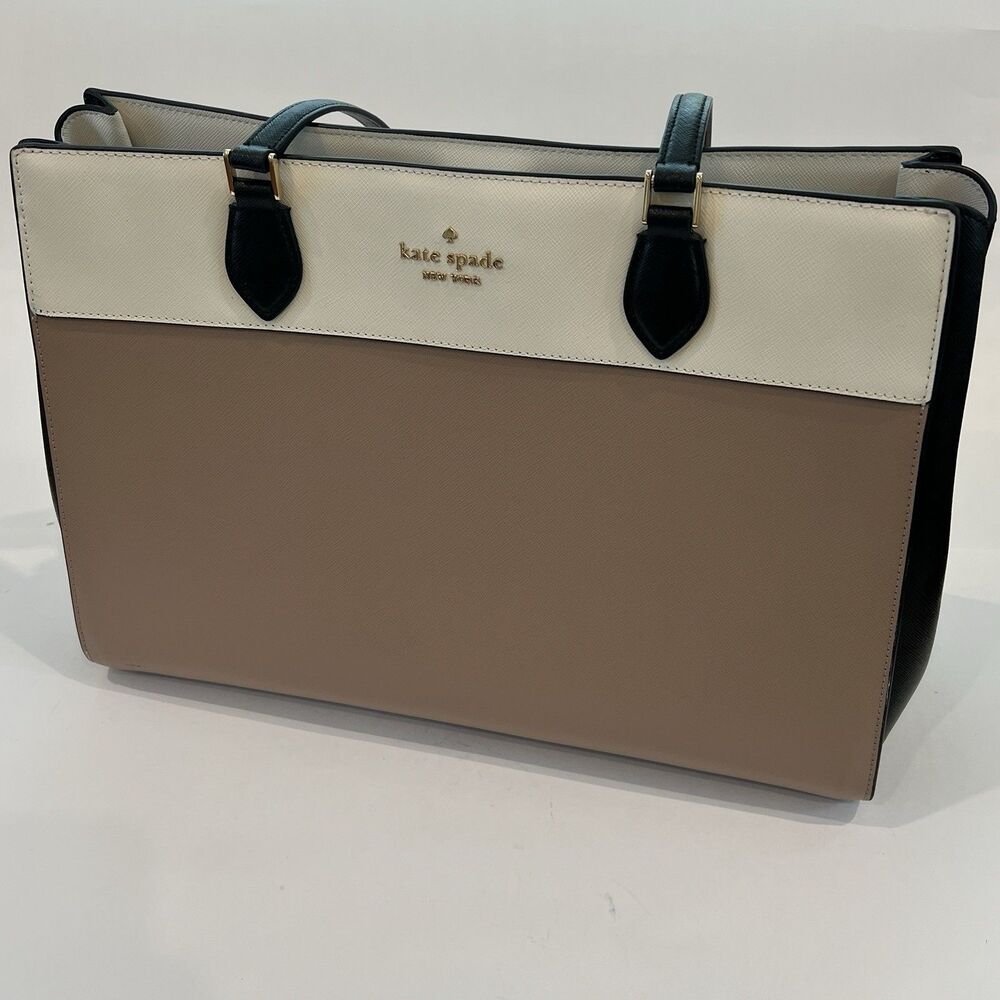 Kate Spade Madison Medium Satchel Shoulder Purse Colorblock Hazelnut